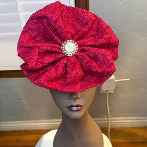 Elegant Red Floral Women's Hat